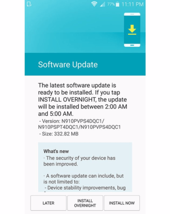 Samsung Galaxy Note 4 on Sprint gets an update