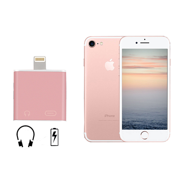 AUX Connector For IPhone 7 Headphone Adapter,Multifunction Cable Adapter 2 In 1 3.5 MM Jack For IPhone 7